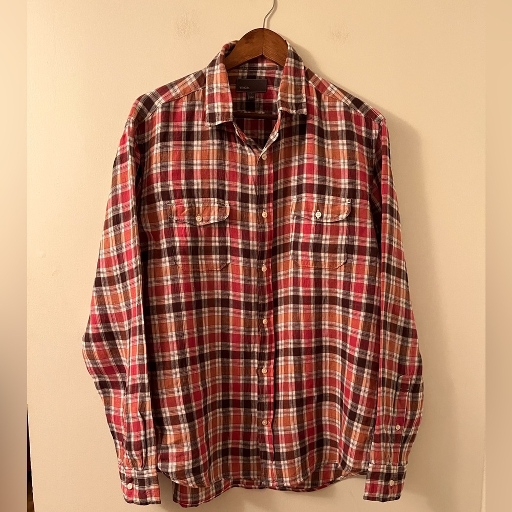 Vince Plaid Button-Down Shirt